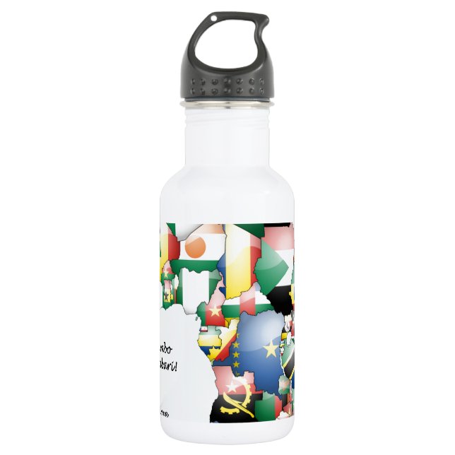 Jambo Habari Africa ! I Love Africa Water Bottle (Front)