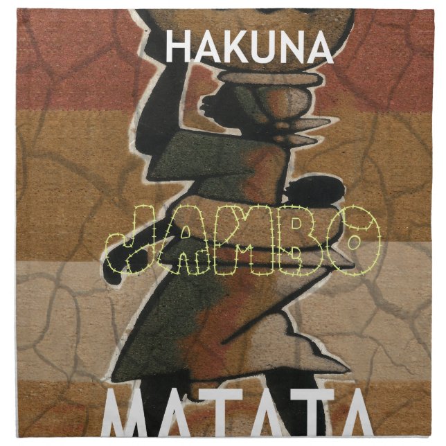 Jambo Habari Hakuna Matata. Cloth Napkin (Front)
