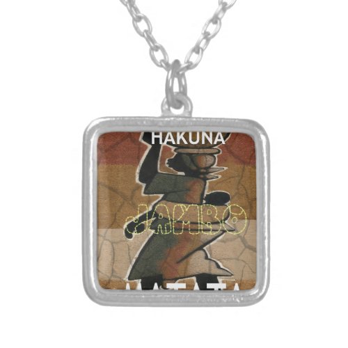 Jambo Habari Hakuna Matata Silver Plated Necklace