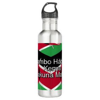 Jambo Habari ! Kenya Hakuna Matata art design Stainless Steel Water Bottle