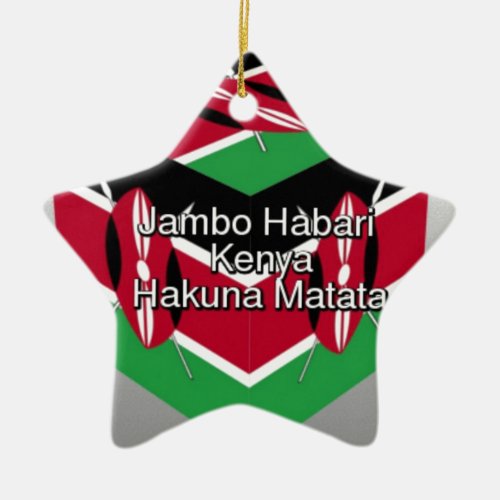 Jambo Habari  Kenya Hakuna Matata Ceramic Ornament