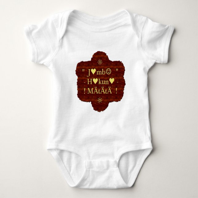 Jambo Hakuna Matata: African Art Print/Graphic Baby Bodysuit (Front)