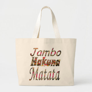 Jambo Hakuna Matata African Vintage Art Print Large Tote Bag