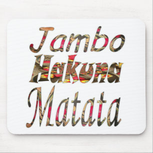 Jambo Hakuna Matata African Vintage Art Print Mouse Pad