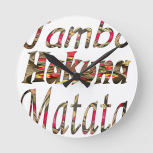 Jambo Hakuna Matata African Vintage Art Print Round Clock