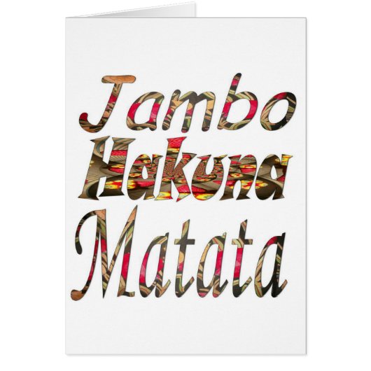 Jambo ! Hakuna Matata Cards (Front)
