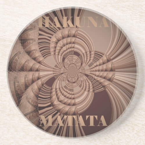 Jambo Hakuna Matata Kenya Giraffe Safari  Woven Drink Coaster