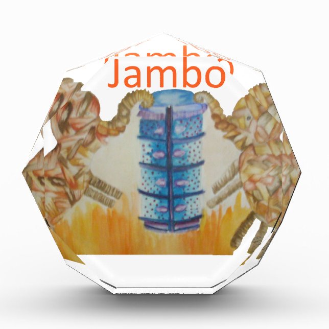 Jambo Jumbo African Kids Elephants Art Print Acrylic Award (Front)