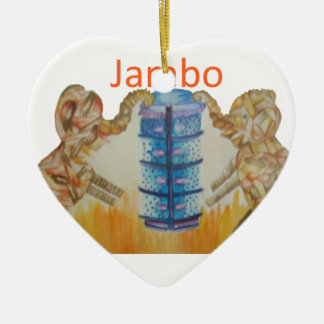 Jambo Jumbo African Kids Elephants Art Print Ceramic Ornament