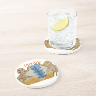 Jambo Jumbo African Kids Elephants Art Print Coaster