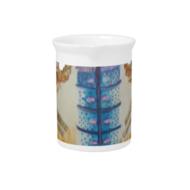 Jambo Jumbo African Kids Elephants Art Print Drink Pitcher (Front)
