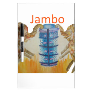 Jambo Jumbo African Kids Elephants Art Print Dry Erase Board