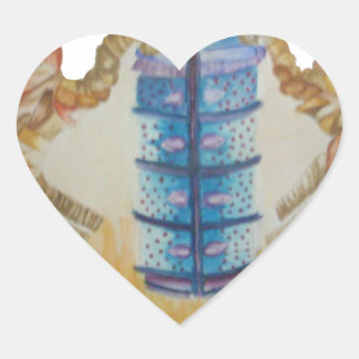 Jambo Jumbo African Kids Elephants Art Print Heart Sticker