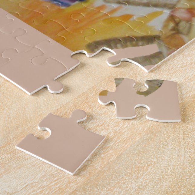 Jambo Jumbo African Kids Elephants Art Print Jigsaw Puzzle (Side)
