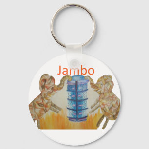Jambo Jumbo African Kids Elephants Art Print Keychain