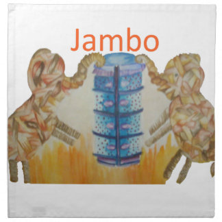 Jambo Jumbo African Kids Elephants Art Print Napkin