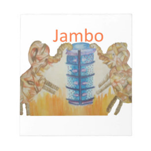 Jambo Jumbo African Kids Elephants Art Print Notepad