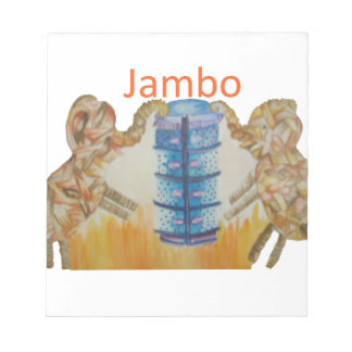 Jambo Jumbo African Kids Elephants Art Print Notepad
