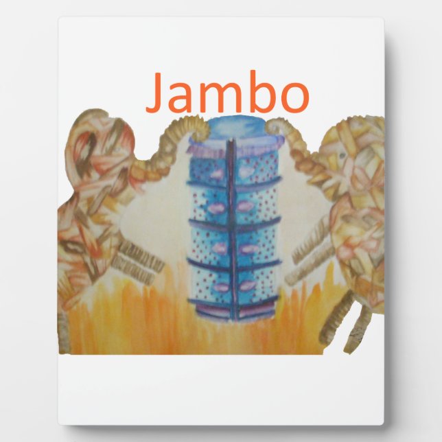 Jambo Jumbo African Kids Elephants Art Print Plaque (Front)