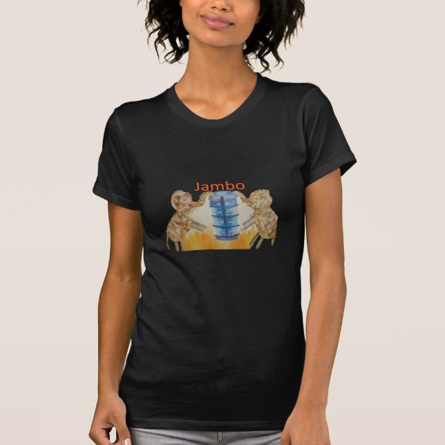 Jambo Jumbo African Kids Elephants Art Print T-Shirt (Front)