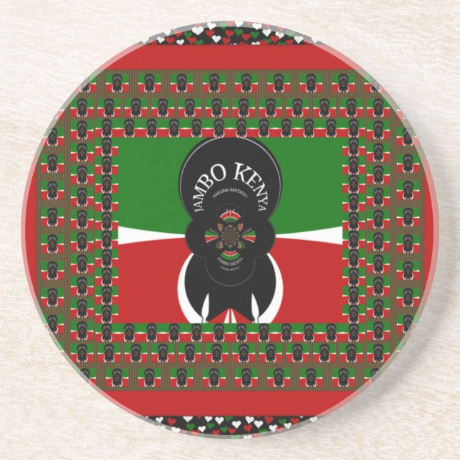 Jambo Kenya Art Print Coaster (Front)