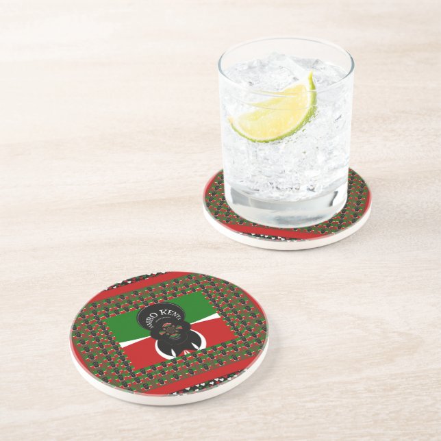 Jambo Kenya Art Print Coaster (Side)