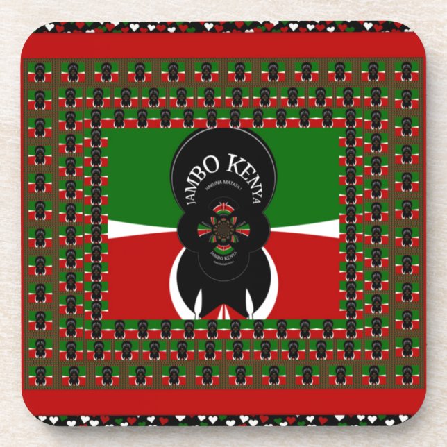 Jambo Kenya Art Print Drink Coaster (Front)