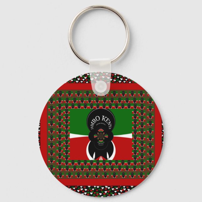 Jambo Kenya Art Print Keychain (Front)