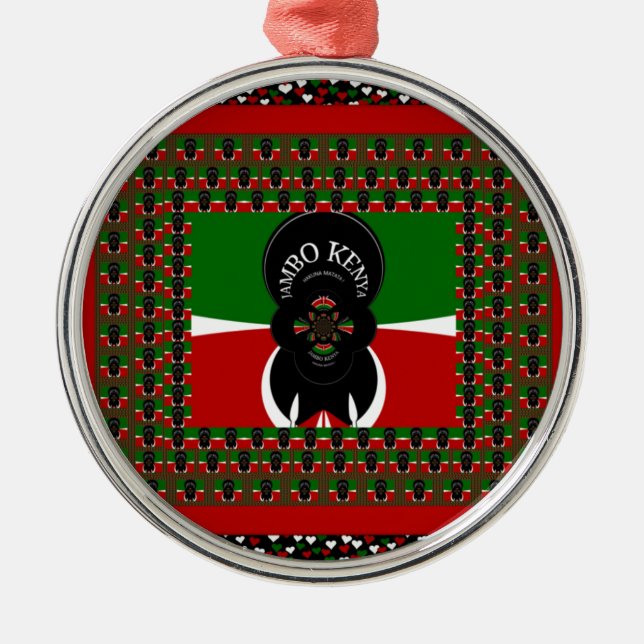 Jambo Kenya Art Print Metal Ornament (Front)
