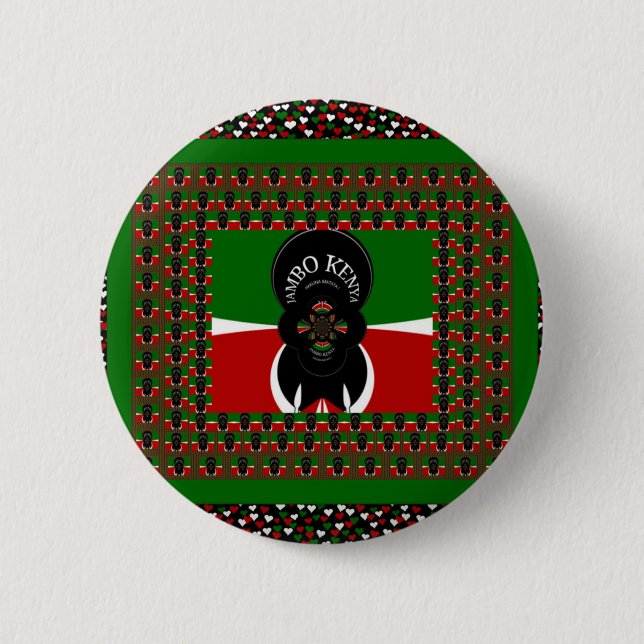 Jambo Kenya Art Print Pinback Button (Front)