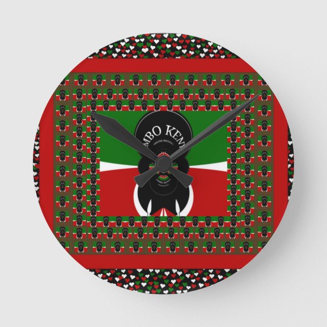 Jambo Kenya Art Print Round Clock (Front)