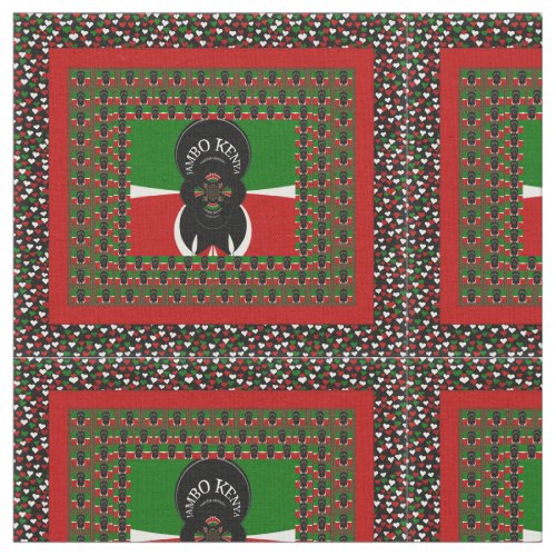 Jambo Kenya Black Red Green Flag Colors Fabric
