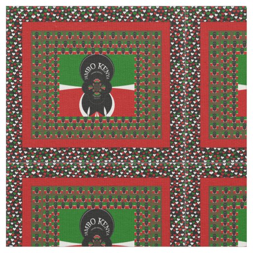 Jambo Kenya Black Red Green Flag Colors Fabric