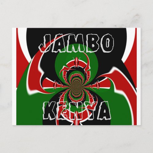 Jambo Kenya BLACK RED GREEN GRAPHICS HAKUNA MATATA Postcard