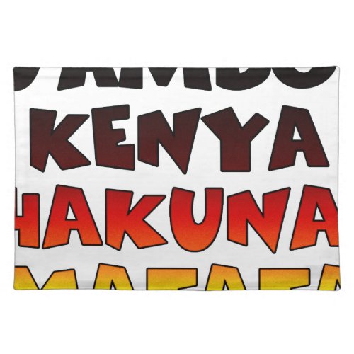 Jambo Kenya Hakuna Matata Placemat