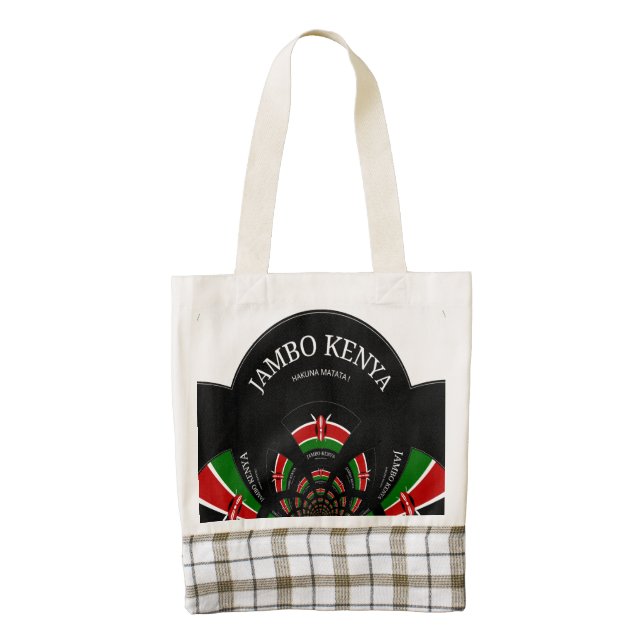 Jambo Kenya Leather Handle Zazzle HEART Tote bag (Front)