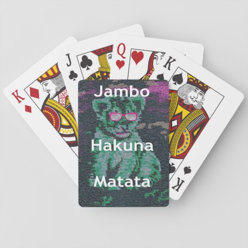 Jambo lion cub hakuna matata playing cards