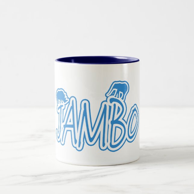 Jambo swahili Hello blue Two-Tone Coffee Mug (Center)
