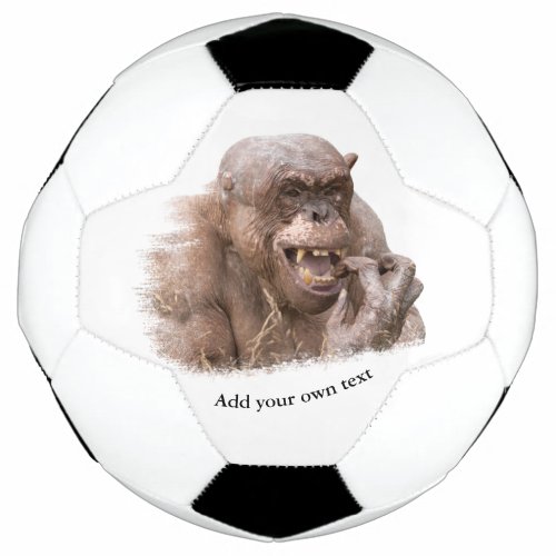 Jambo The Hairless Chimp change to your own text Soccer Ball