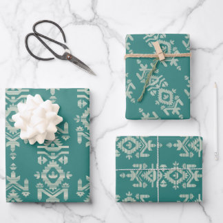 Jamdani Print Folk Pattern Wrapping Paper Sheets