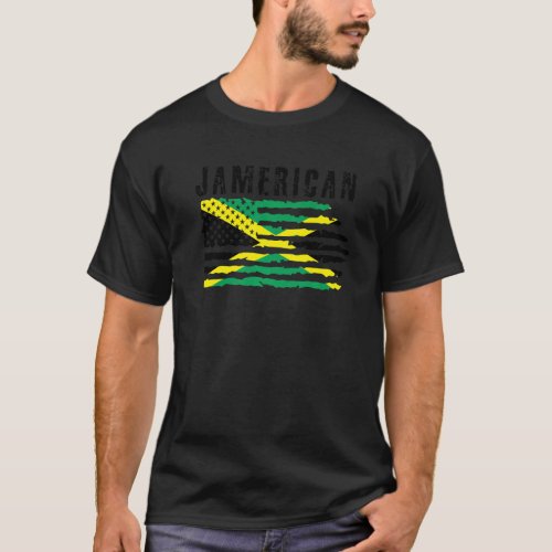 Jamerican Jamaica Flag Pride Independence Jamaica  T_Shirt