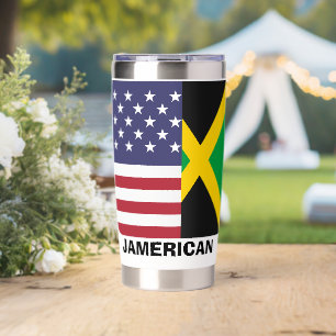 Jamerican , Jamaican American flag ,4th of july Insulated Tumbler
