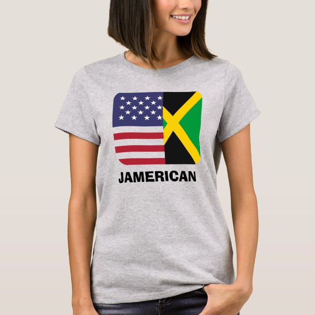 Jamerican , Jamaican American flag ,4th of july T-Shirt (Front)