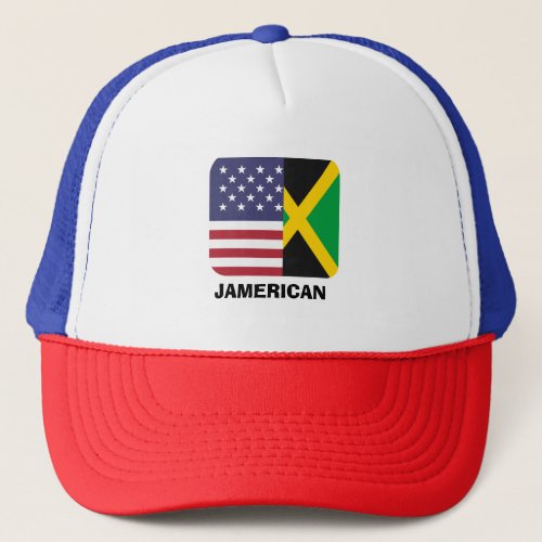 Jamerican  Jamaican American flag 4th of july Trucker Hat