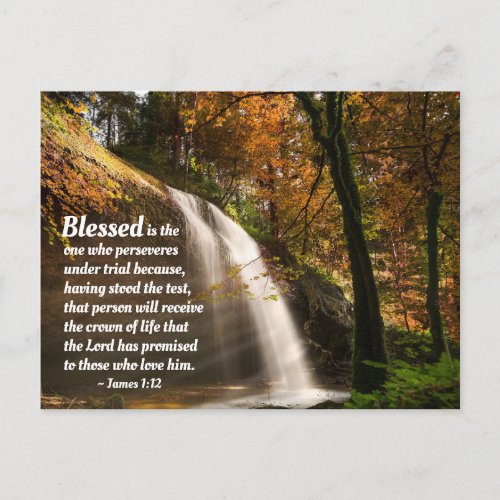 James 112 Blessed is the one who perseveres Bible Postcard