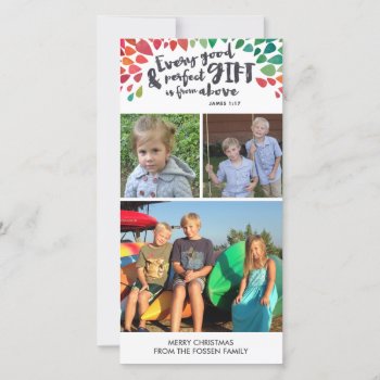 James 1:17 Religious Christmas Photo Card by PettoPrinting at Zazzle