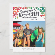 James 1:17 Religious Photo Christmas Card