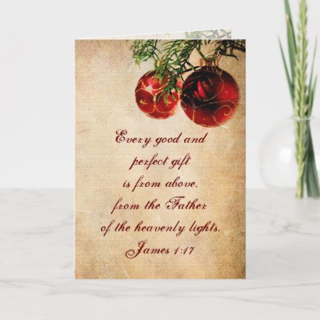 James 1:17 Vintage Christmas  Holiday Card
