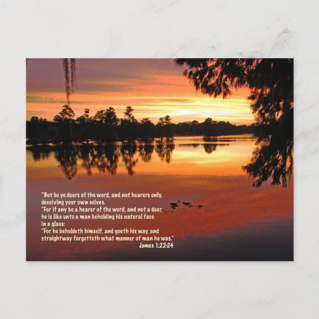 James 1:22-24 Scripture Postcard (Front)