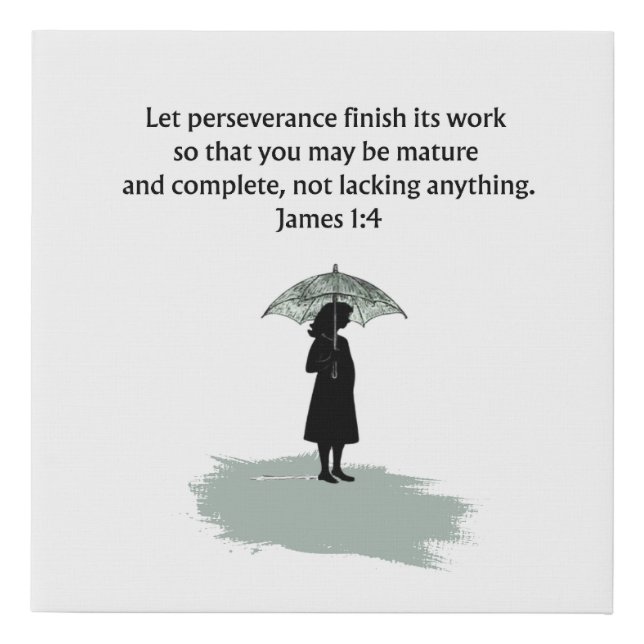 James 1:4 Bible Verse Christian Wall Art (Front)